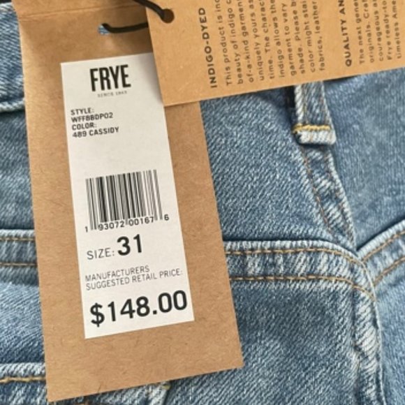 Frye Sienna Cropped Skinny Mid-rise Jeans NWT - Picture 8 of 8